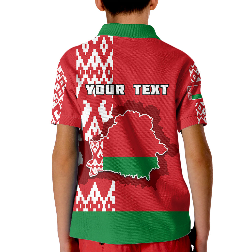 Custom Belarus Kid Polo Shirt Belarusian Coat Of Arms Flag Style - Wonder Print Shop