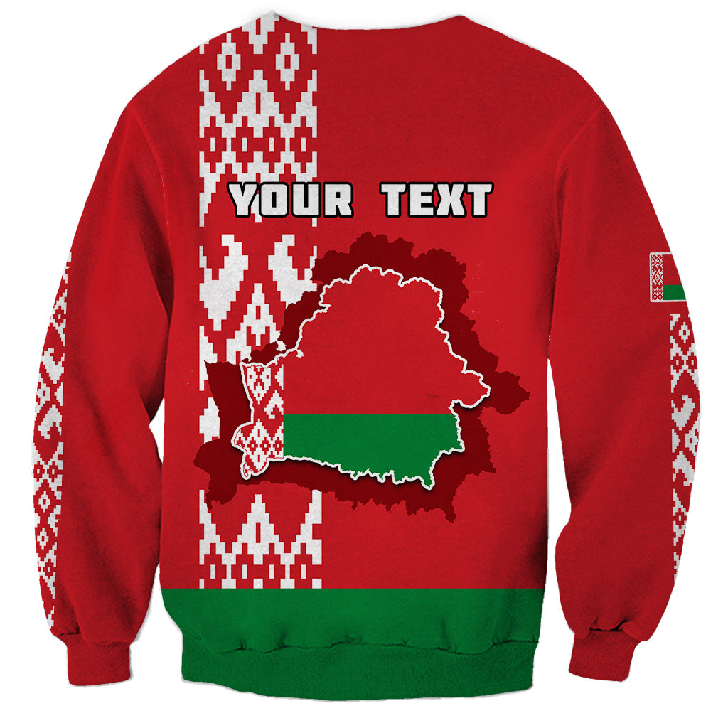 Custom Belarus Sweatshirt Belarusian Coat Of Arms Flag Style - Wonder Print Shop