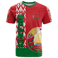 Custom Belarus T Shirt Belarusian Coat Of Arms Flag Style - Wonder Print Shop
