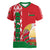 Custom Belarus Women V Neck T Shirt Belarusian Coat Of Arms Flag Style - Wonder Print Shop