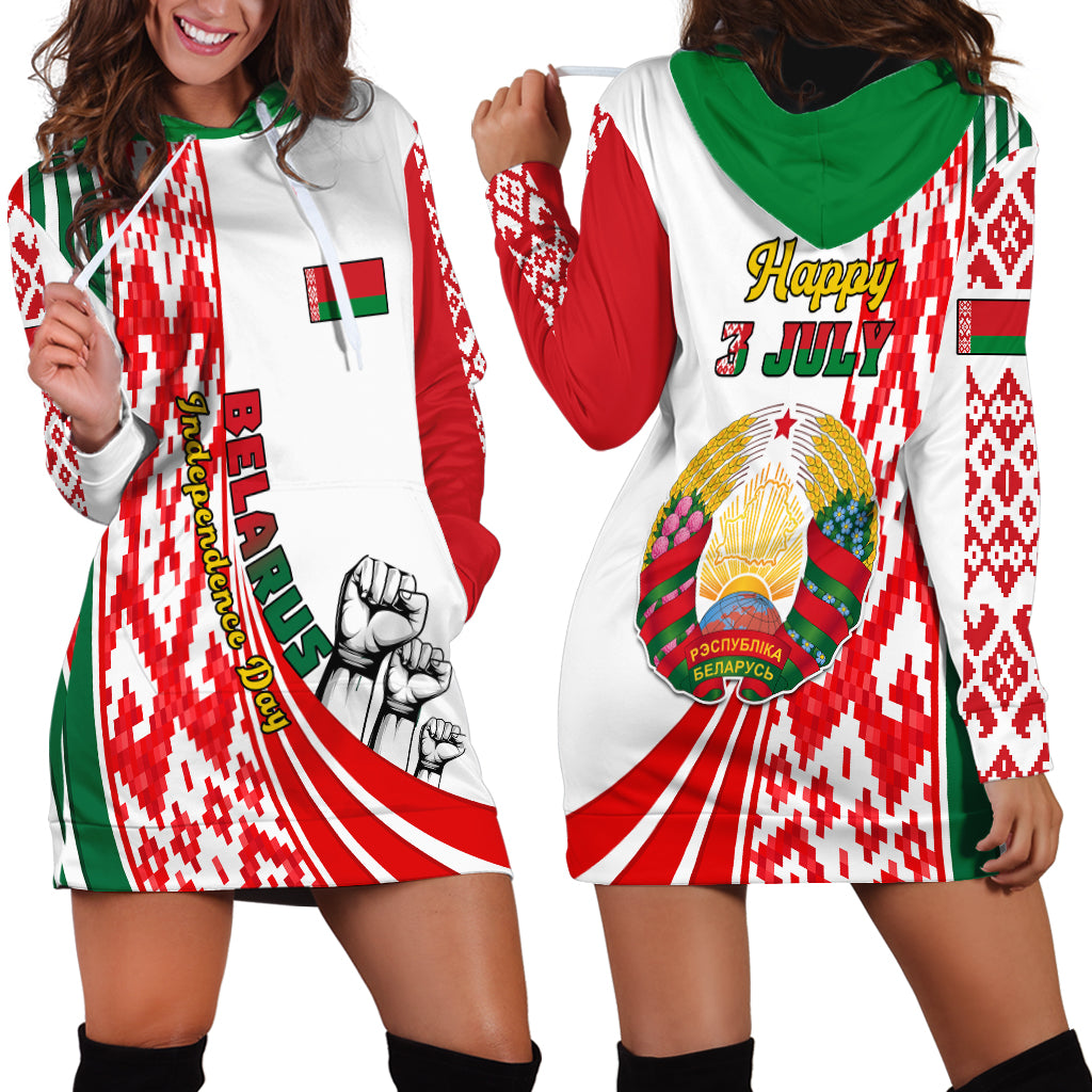 3 July Belarus Independence Day Hoodie Dress Belarusian Flag Style Special Version - Wonder Print Shop