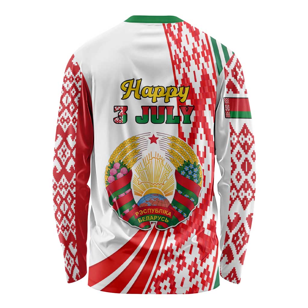 3 July Belarus Independence Day Long Sleeve Shirt Belarusian Flag Style Special Version LT01