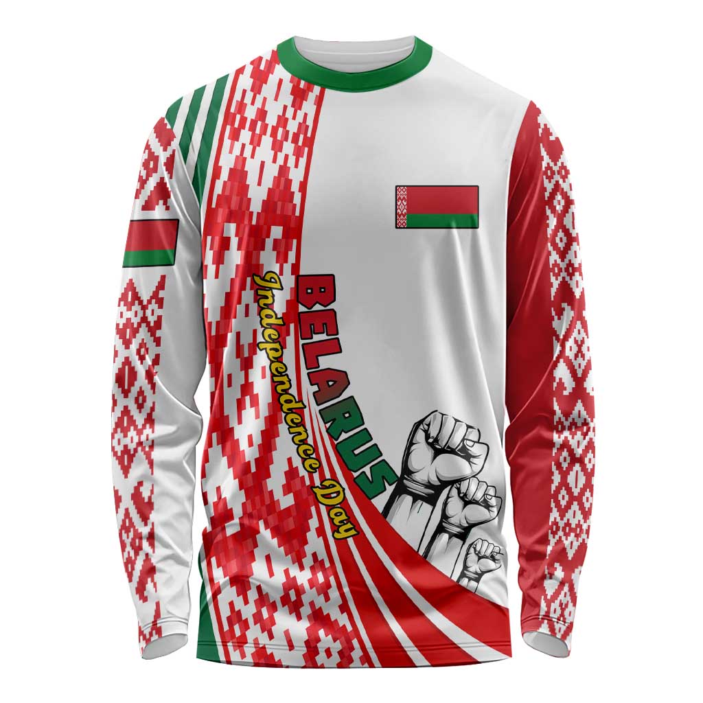 Custom 3 July Belarus Independence Day Long Sleeve Shirt Belarusian Flag Style Special Version LT01
