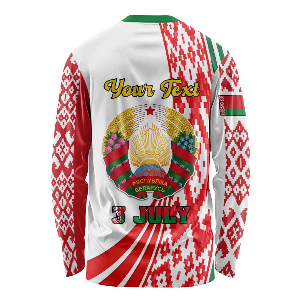 Custom 3 July Belarus Independence Day Long Sleeve Shirt Belarusian Flag Style Special Version LT01