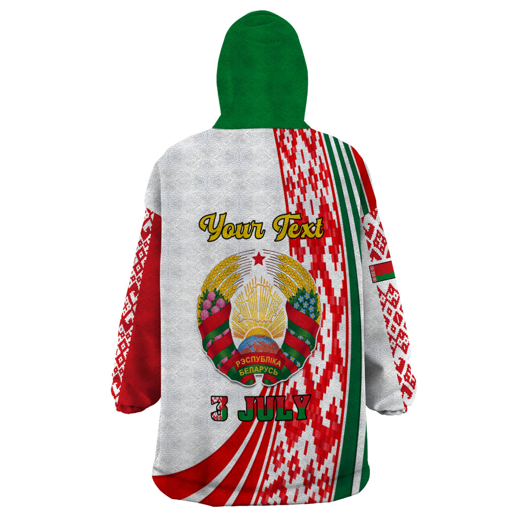 Custom 3 July Belarus Independence Day Wearable Blanket Hoodie Belarusian Flag Style Special Version - Wonder Print Shop