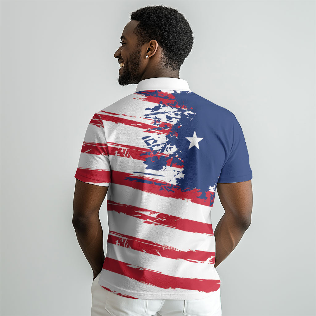 Liberia Flag Polo Shirt Grunge Stylized LT01