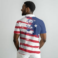 Liberia Flag Polo Shirt Grunge Stylized LT01