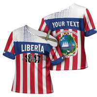 Personalized Liberia 1847 Cross Shoulder Shirt Happy Independence Day