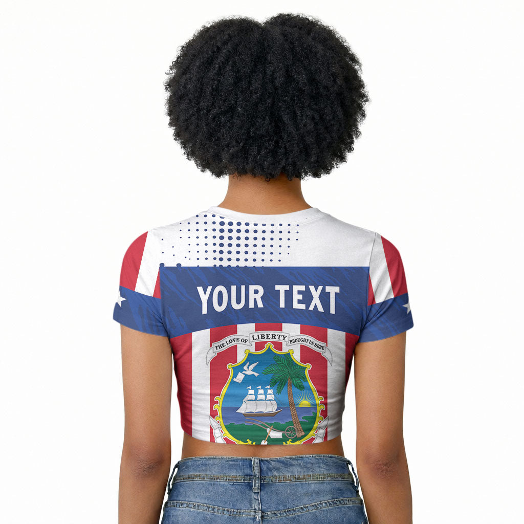 Personalized Liberia 1847 Raglan Cropped T shirt Happy Independence Day