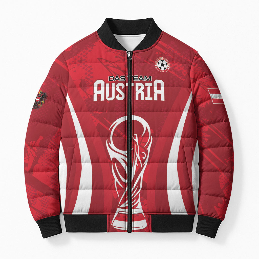 Custom Austria 2026 World Football Bomber Puffer Jacket Immer wieder Osterreich