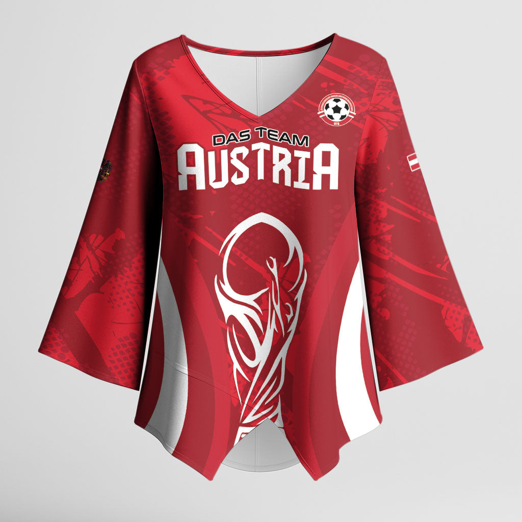 Custom Austria 2026 World Football Kimono Sleeve Blouse Immer wieder Osterreich