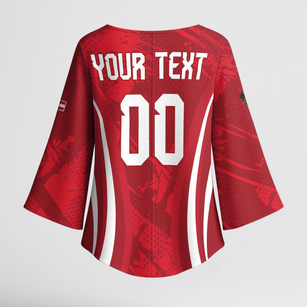 Custom Austria 2026 World Football Kimono Sleeve Blouse Immer wieder Osterreich