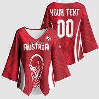 Custom Austria 2026 World Football Kimono Sleeve Blouse Immer wieder Osterreich
