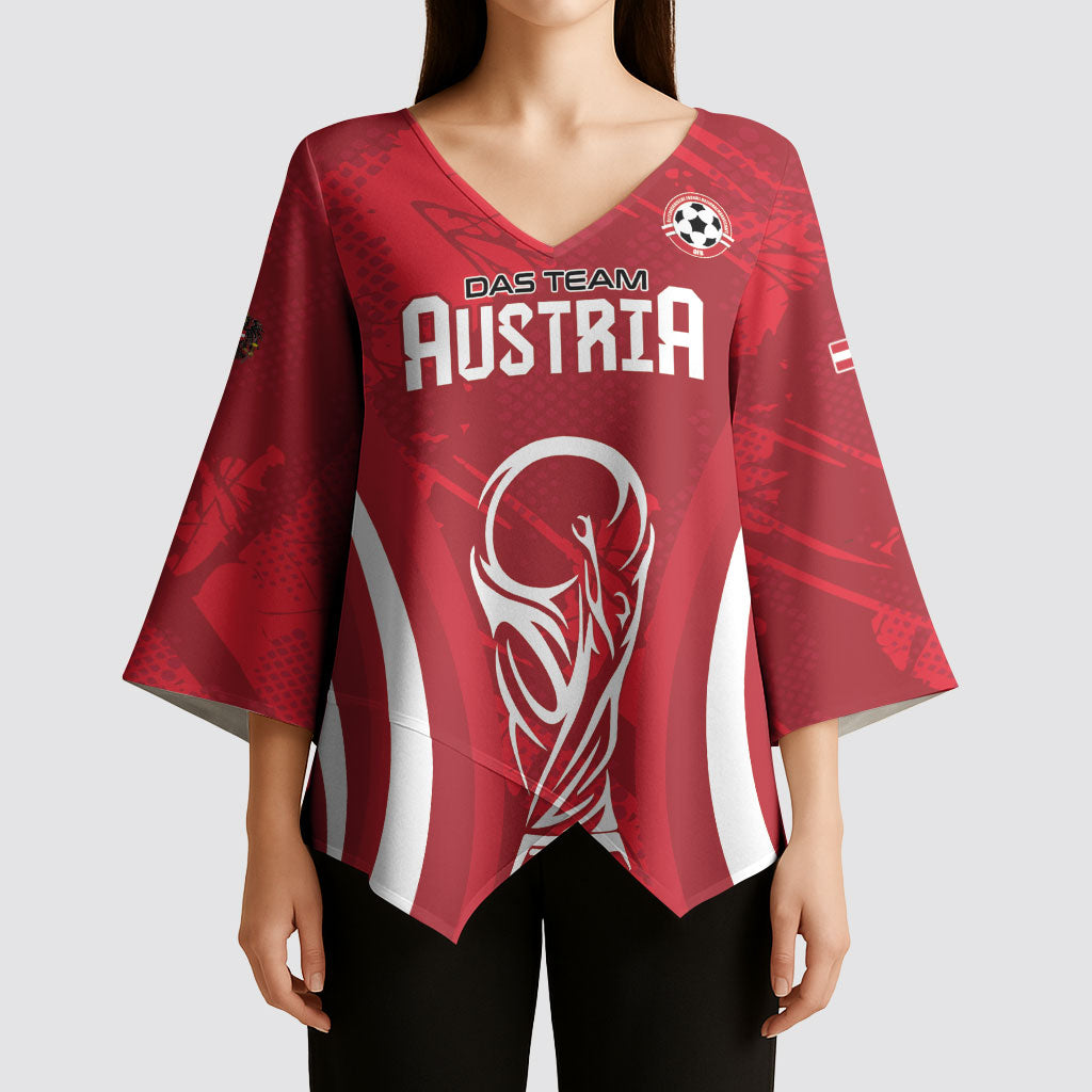 Custom Austria 2026 World Football Kimono Sleeve Blouse Immer wieder Osterreich