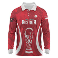 Custom Austria 2026 World Football Long Sleeve Polo Shirt Immer wieder Osterreich