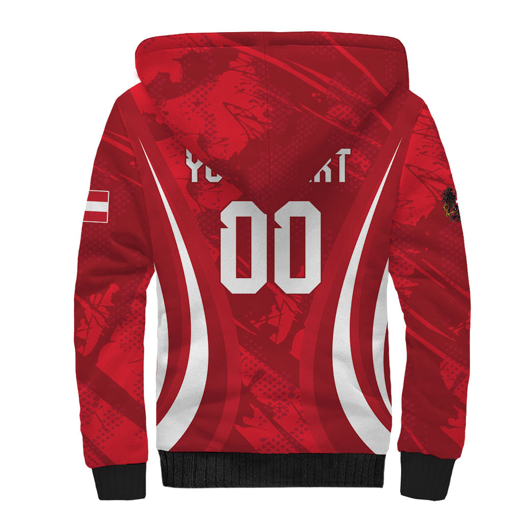 Custom Austria 2026 World Football Sherpa Hoodie Immer wieder Osterreich