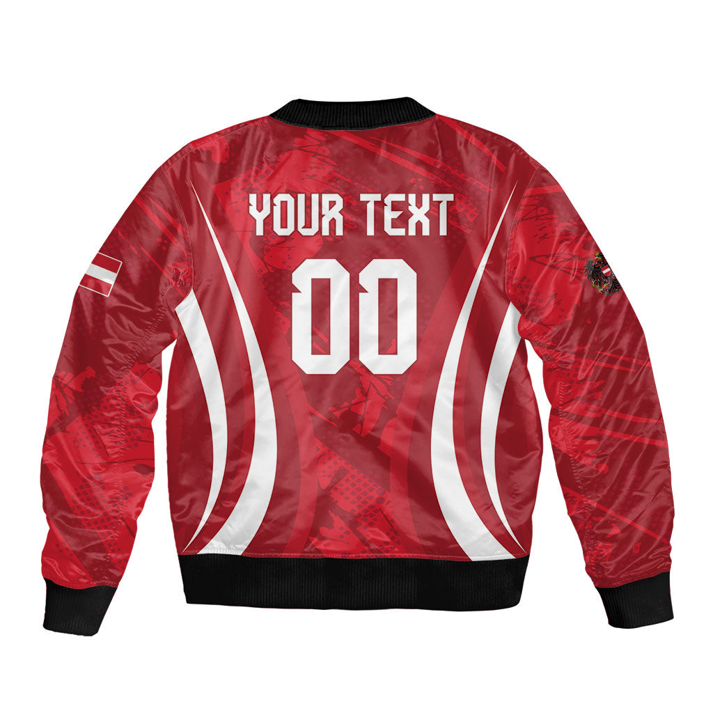 Custom Austria 2026 World Football Sleeve Zip Bomber Jacket Immer wieder Osterreich