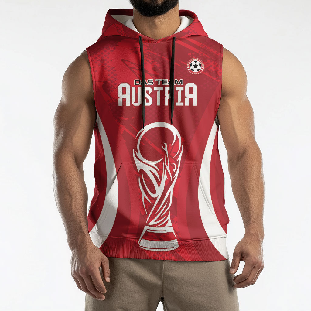 Custom Austria 2026 World Football Sleeveless Hoodie Immer wieder Osterreich