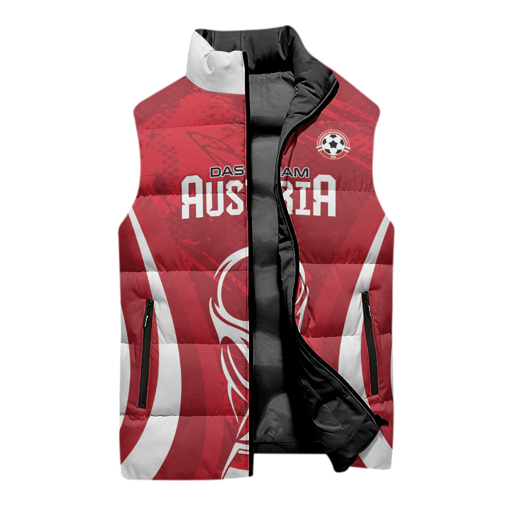 Custom Austria 2026 World Football Sleeveless Puffer Jacket Immer wieder Osterreich