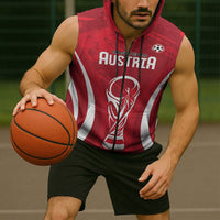 Custom Austria 2026 World Football Sleeveless Zip Hoodie Immer wieder Osterreich