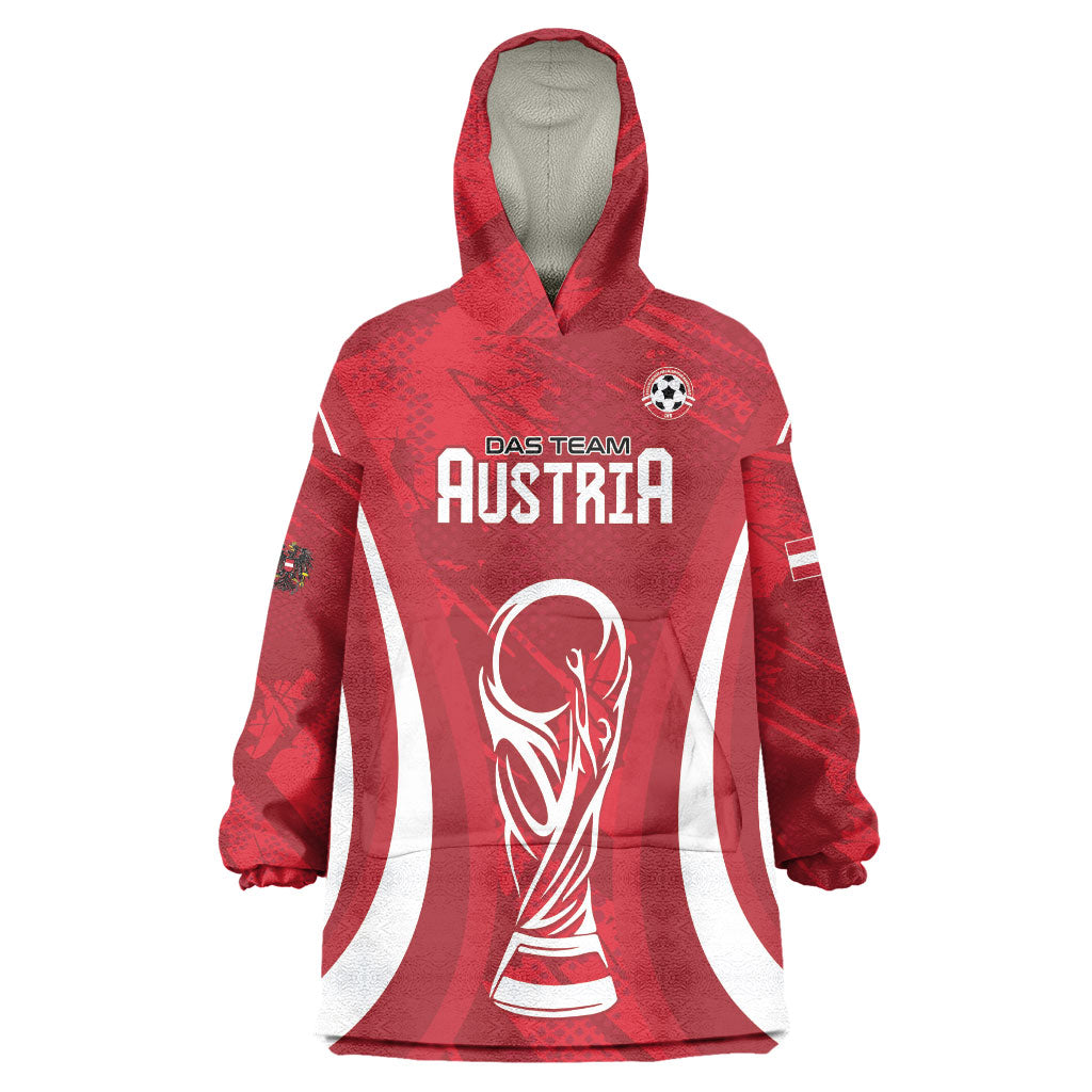 Custom Austria 2026 World Football Wearable Blanket Hoodie Immer wieder Osterreich