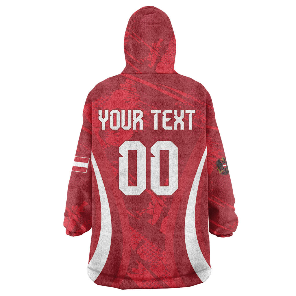 Custom Austria 2026 World Football Wearable Blanket Hoodie Immer wieder Osterreich