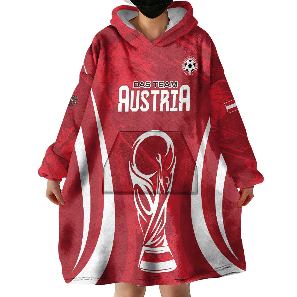 Custom Austria 2026 World Football Wearable Blanket Hoodie Immer wieder Osterreich