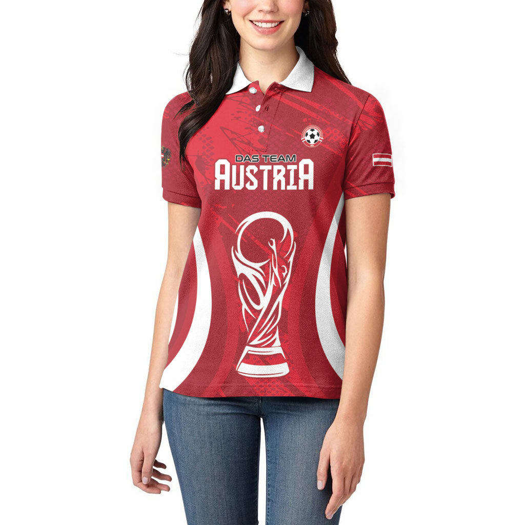 Custom Austria 2026 World Football Women Polo Shirt Immer wieder Osterreich