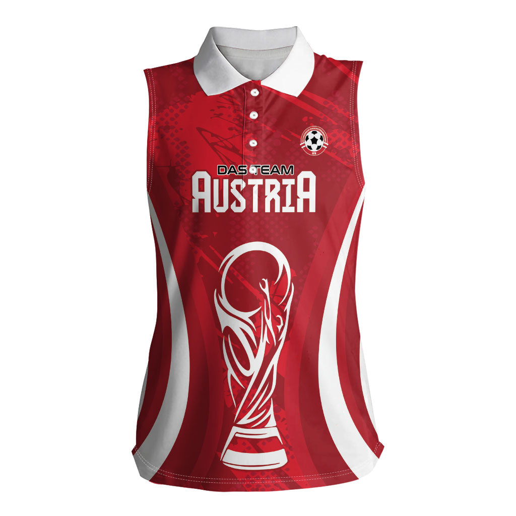 Custom Austria 2026 World Football Women Sleeveless Polo Shirt Immer wieder Osterreich