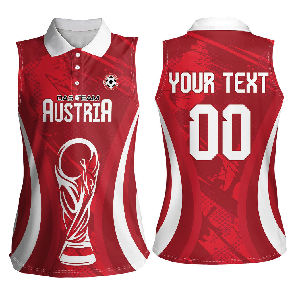 Custom Austria 2026 World Football Women Sleeveless Polo Shirt Immer wieder Osterreich