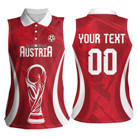 Custom Austria 2026 World Football Women Sleeveless Polo Shirt Immer wieder Osterreich