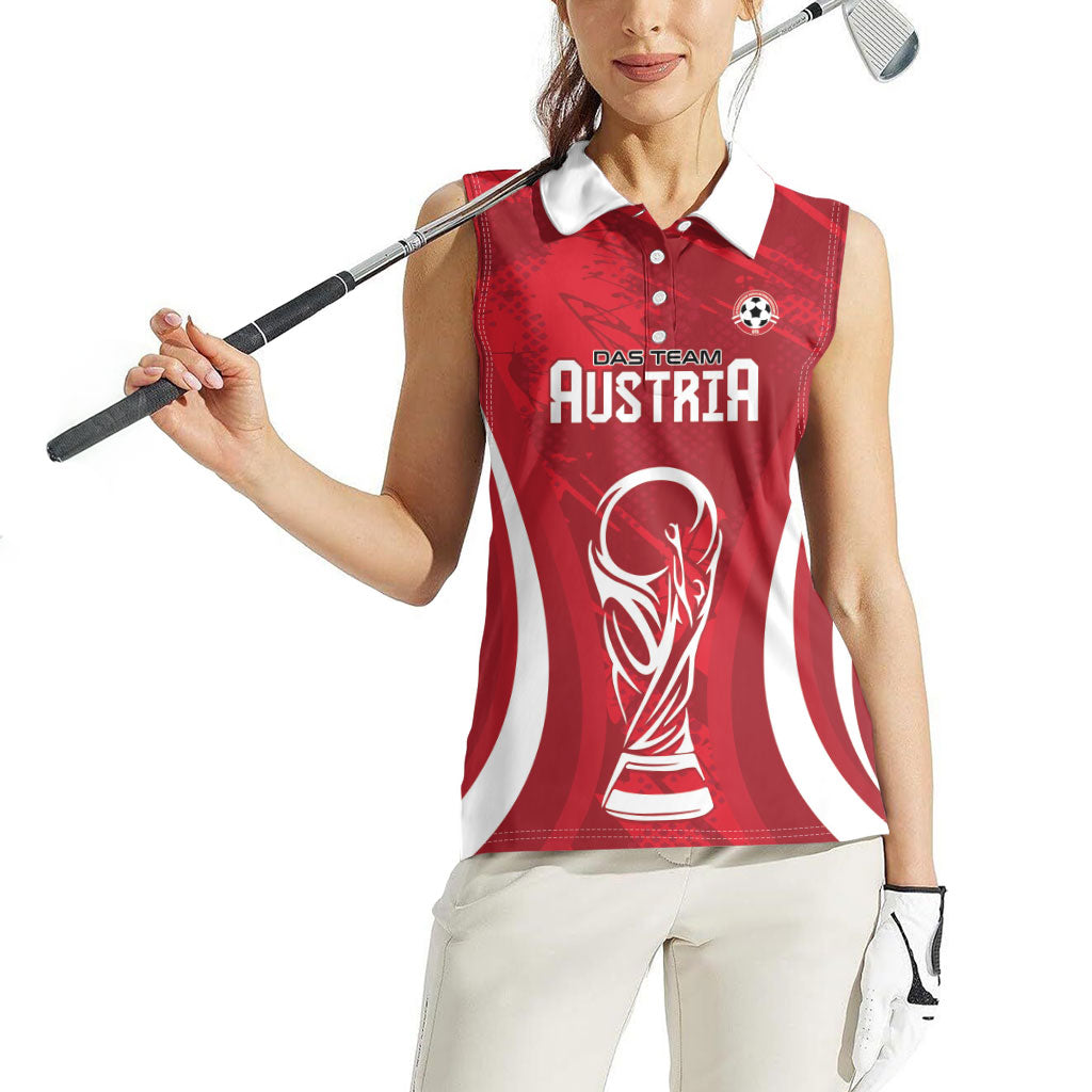 Custom Austria 2026 World Football Women Sleeveless Polo Shirt Immer wieder Osterreich