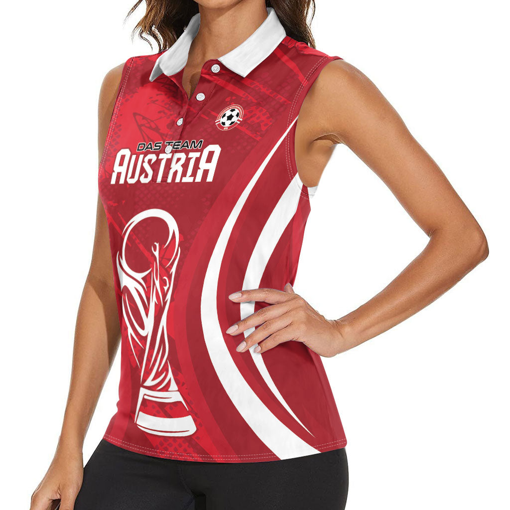 Custom Austria 2026 World Football Women Sleeveless Polo Shirt Immer wieder Osterreich