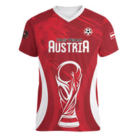 Custom Austria 2026 World Football Women V-Neck T-Shirt Immer wieder Osterreich