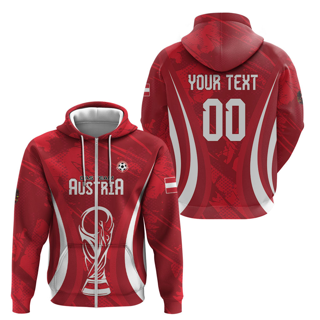 Custom Austria 2026 World Football Zip Hoodie Immer wieder Osterreich
