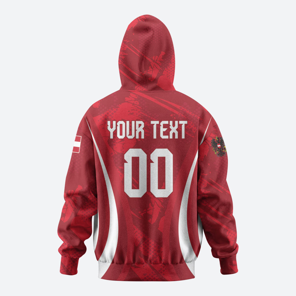 Custom Austria 2026 World Football Zip Hoodie Immer wieder Osterreich