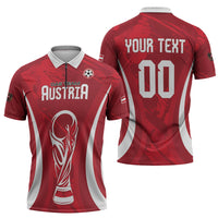 Custom Austria 2026 World Football Zipper Polo Shirt Immer wieder Osterreich