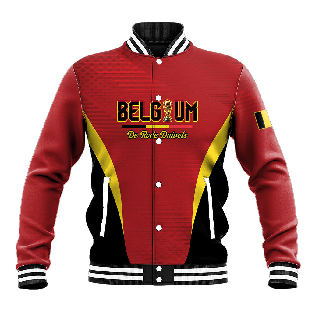 Custom Belgium 2026 World Football Baseball Jacket De Rode Duivels Go Champions