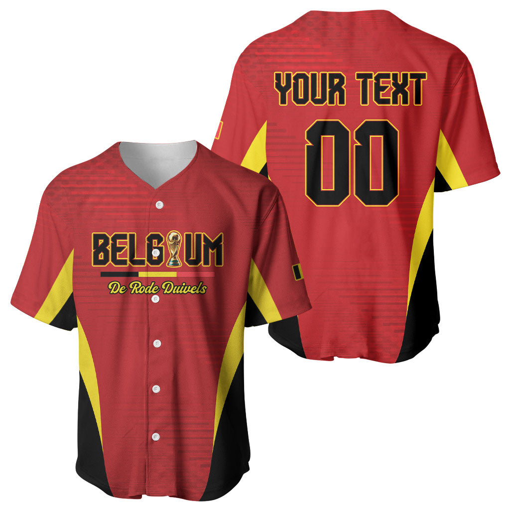 Custom Belgium 2026 World Football Baseball Jersey De Rode Duivels Go Champions