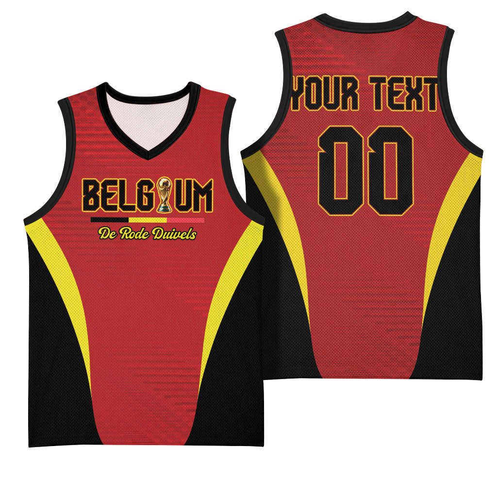 Custom Belgium 2026 World Football Basketball Jersey De Rode Duivels Go Champions