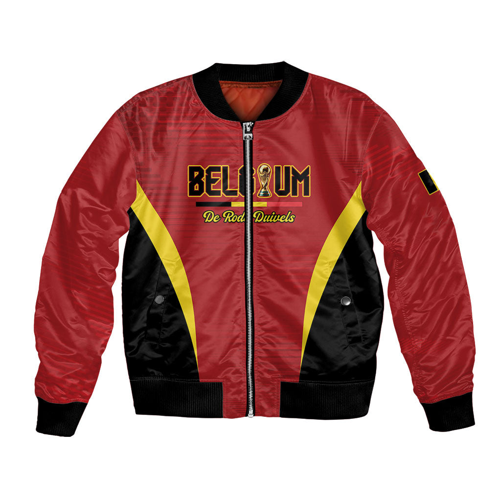 Custom Belgium 2026 World Football Bomber Jacket De Rode Duivels Go Champions
