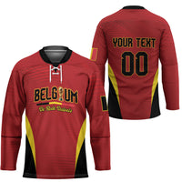 Custom Belgium 2026 World Football Hockey Jersey De Rode Duivels Go Champions