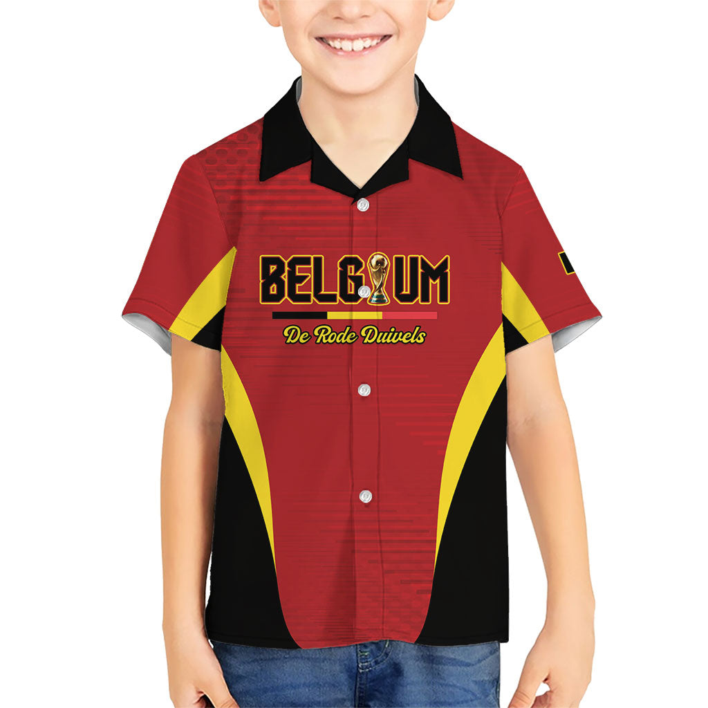 Custom Belgium 2026 World Football Kid Hawaiian Shirt De Rode Duivels Go Champions