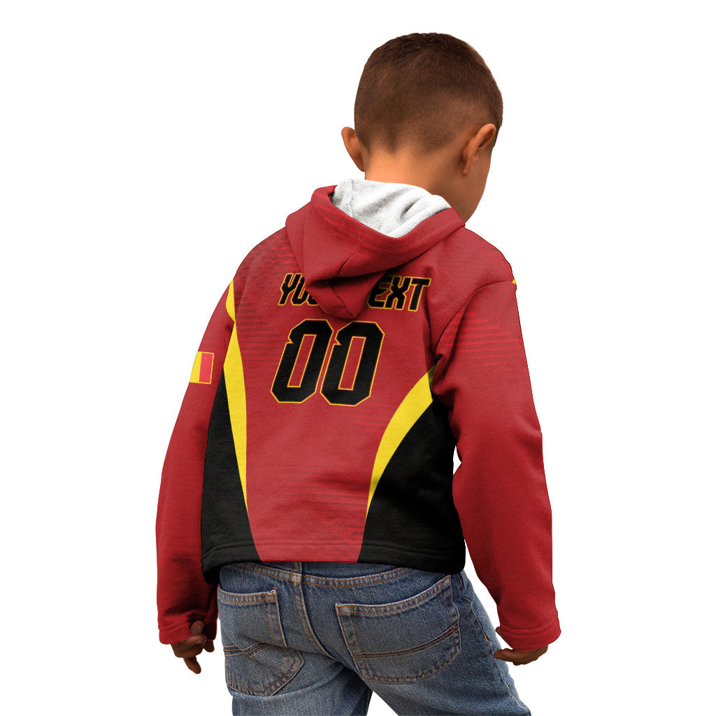 Custom Belgium 2026 World Football Kid Hoodie De Rode Duivels Go Champions