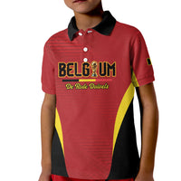 Custom Belgium 2026 World Football Kid Polo Shirt De Rode Duivels Go Champions