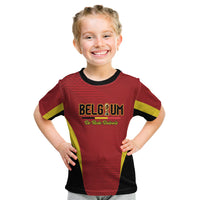 Custom Belgium 2026 World Football Kid T Shirt De Rode Duivels Go Champions