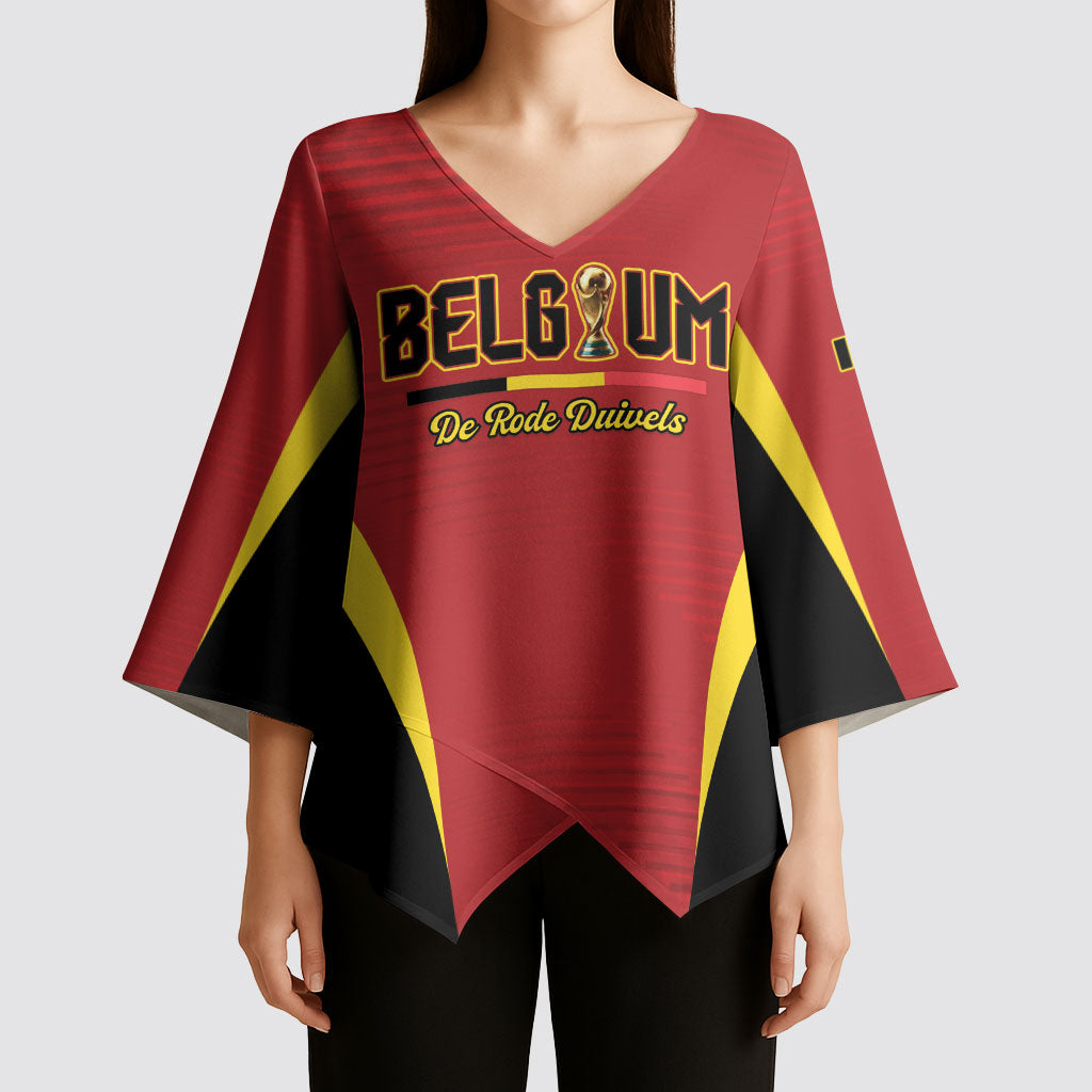 Custom Belgium 2026 World Football Kimono Sleeve Blouse De Rode Duivels Go Champions