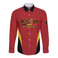 Custom Belgium 2026 World Football Long Sleeve Button Shirt De Rode Duivels Go Champions