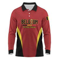 Custom Belgium 2026 World Football Long Sleeve Polo Shirt De Rode Duivels Go Champions