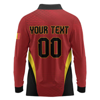 Custom Belgium 2026 World Football Long Sleeve Polo Shirt De Rode Duivels Go Champions